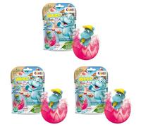 CRAZE INKEE HIPPO Fun Beach | Bombe de bain enfant avec jouet de bain Hippopotame à l'intérieur, Boule de bain surprise, arôme pastèque, testé dermatologiquement (Lot de 3)