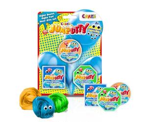 CRAZE JUMPUTTY Argile à modeler 3 x 15 g Jeu de balle qui rebondit de la pâte à modeler intelligente, 3 boîtes de 15 g en bleu, vert et jaune