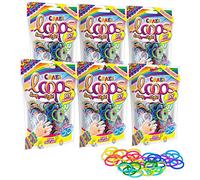 CRAZE LOOPS BAG 100 Set de 6 | 600x Elastiques Bracelets à tisser , Anneaux en silicone pour Fabrication Bijoux enfant