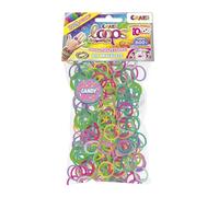 CRAZE loops BAG 600 - Recharge de 600 élastiques et 10 fermoirs - Mélange de couleurs - 100% silicone doux pour la peau