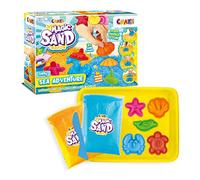 CRAZE MAGIC SAND Aventures Marines Sable cinétique 600 g Sable magique enfant avec 6 moules & bac à sable Sable à modeler Atelier créatif enfant SMART SAND 28605