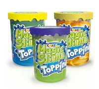 CRAZE Magic Slime Topping Fantasy - Set de 3 Pots de Pâte gluante Enfants 3X 70 ML avec Paillettes & différentes Garnitures - sûr & sans résidus