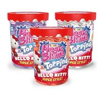 CRAZE Magic Slime Topping Hello Kitty - Set de 3 Pots de Pâte gluante Enfants Fantasy, 3X 70 ML boîte avec Paillettes & différentes Garnitures - sûr & sans résidus