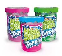 CRAZE Magic Slime Topping Magic - Set de 3 Pots de Pâte gluante Enfants 3X 70 ML avec Paillettes & différentes Garnitures - sûr & sans résidus