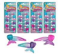 CRAZE Mermaid Hair Clips Megaset 24 Haarspangen Meerjungfrau Haarklammern Haarschmuck für Kinder, 29640, Multicolore, Barrettes SIRÈNE Pack de 4