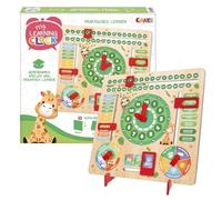 Craze My Learning Clock Animals - Horloge d'apprentissage pour Enfants en Bois - Calendrier d'apprentissage pour Enfants - Tableau éducatif - Horloge Murale - Vert
