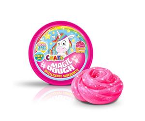 CRAZE Pâte à modeler MAGIC DOUGH Pate intelligente LICORNE Pate rebondissante et maléable ROSE avec Paillettes
