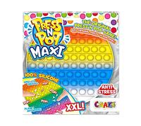 CRAZE Press N Pop Jouet Anti Stress Pop IT Rond Multicolore XXL Fidget Toy pour garçons, Filles et Adultes