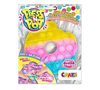 Craze Press N Pop Jouet Pop it en Forme de Donut Jouet Anti-Stress Enfant & Adultes Fidget Toy 100% Silicone