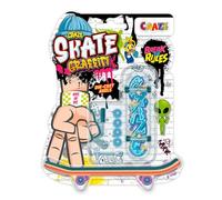 CRAZE Skate Graffiti - Skateboard à Doigts Street Art - Set de 4 Finger Skates Customisables - Mini Jouet Urbain pour Enfants et Ados