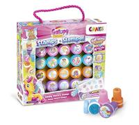 CRAZE Tampon enfant GALUPY UNICORN Coffret tampon encreur enfant Motif Licorne, 20 tampons enfants avec bloc de papier inclus, dans une malette pratique