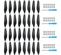 Craznick Hélices pour DJI Mini 3 pales d'hélice de Rechange Faible Bruit Ailes pour Drone DJI Mini 3 Accessoires vis et Tournevis exclusifs Argent 32 pièces