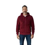 Crazy Age Veste en fourrure de teddy pour homme et femme avec capuche - Veste polaire en peluche avec poches kangourou - Fermeture éclair, rouge bordeaux, 6XL