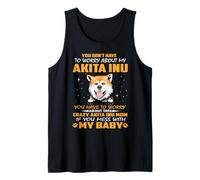 Crazy Akita Inu Dog Mom Funny Puppy Lover Débardeur