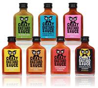 Crazy B Sauce - Coffret de 7 sauces au piment doux à extrêmement fort (7 bouteilles de 100ml) - Set cadeau pour les grillades et les fans de piment