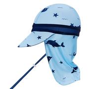 crazy bean Chapeau Anti UV de Soleil Enfant Chapeau Protege Nuque Randonnée pour Garcon Fille Cartoon Casquette Visiere de Bain Plage avec Mentonnière Réglable Dauphin