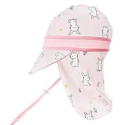 crazy bean Chapeau Anti UV de Soleil Enfant Chapeau Protege Nuque Randonnée pour Garcon Fille Cartoon Casquette Visiere de Bain Plage avec Mentonnière Réglable Lapin