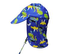 crazy bean Chapeau Anti UV de Soleil Enfant Chapeau Protege Nuque Randonnée pour Garcon Fille Cartoon Casquette Visiere de Bain Plage avec Mentonnière Réglable Dinosaure