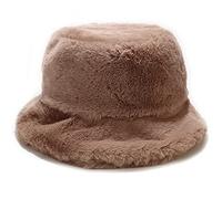 crazy bean Chapeau de Pêcheur Hiver Bob Femme Homme Fourrure Chaud Chapeaux Élégant de Soleil Chapeaux de Seau Pliable Casquette Cloche de Camping 56-58cm, Kaki
