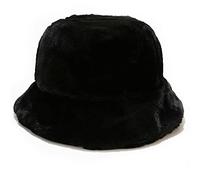 crazy bean Chapeau de Pêcheur Hiver Bob Femme Homme Fourrure Chaud Chapeaux Élégant de Soleil Chapeaux de Seau Pliable Casquette Cloche de Camping 56-58cm, Noir