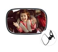 crazy bean Miroir Voiture BéBé, Rotation à 360° Miroirs Auto BéBéS,Retroviseur Voiture Bebe Avec Clip,RéTroviseur De Surveillance BéBé Pour SièGe ArrièRe Miroir,Claire De Vue Avec,Incassable (Noir)