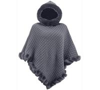 crazy bean Poncho Cape Femme d'hiver Automne Élégant Châle | Taille Unique,Capuche Tricoté Écharpe,pour une Promenade, à La Maison ou au Travail