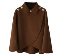 crazy bean Poncho Femme Hiver Réglable Châle Chaud avec Boutons Ouvert Cape | Ponchos Écharpe Châle Avec col pour Femme Automne Hiver, Cardigan avec Boutons Polaire Chic Élégant