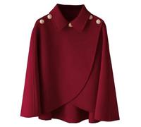 crazy bean Poncho Femme Hiver Réglable Châle Chaud avec Boutons Ouvert Cape | Ponchos Écharpe Châle Avec col pour Femme Automne Hiver, Cardigan avec Boutons Polaire Chic Élégant