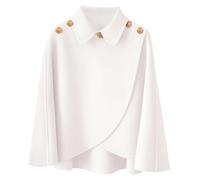 crazy bean Poncho Femme Hiver Réglable Châle Chaud avec Boutons Ouvert Cape | Ponchos Écharpe Châle Avec col pour Femme Automne Hiver, Cardigan avec Boutons Polaire Chic Élégant