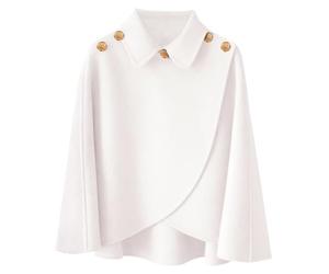 crazy bean Poncho Femme Hiver Réglable Châle Chaud avec Boutons Ouvert Cape | Ponchos Écharpe Châle Avec col pour Femme Automne Hiver, Cardigan avec Boutons Polaire Chic Élégant
