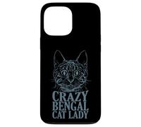 Crazy Bengal Cat Lady Race de Chat Domestique Coque pour iPhone 13 Pro Max