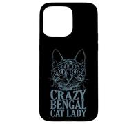 Crazy Bengal Cat Lady Race de Chat Domestique Coque pour iPhone 15 Pro Max