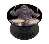 Crazy Bigfoot avec batterie pour les fans de batteur et de musique rock PopSockets PopGrip Adhésif