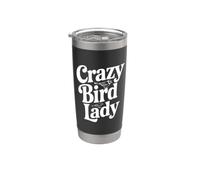 Crazy Bird Lady Amoureuse d'observation des oiseaux Gobelet isotherme en acier inoxydable double paroi