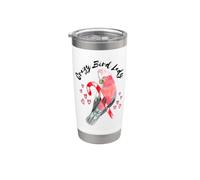 Crazy Bird Lady - Aquarelle pour cacatoès de Galah Gobelet isotherme en acier inoxydable double paroi