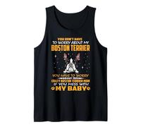 Crazy Boston Terrier Mom Funny Dog Mom Puppy Lover Débardeur
