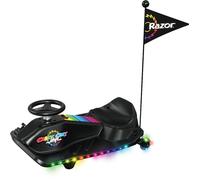 Crazy Cart Shift Lightshow-Kart Drifting pour enfants par Razor, lumières LED multicolores, moteur de moyeu électrique, pédale d'accélérateur à vitesse variable, batterie rechargeable, interrupteur de
