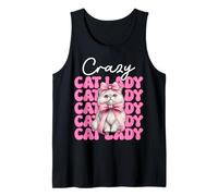Crazy Cat Lady Chat Perse Fille Chat Maman Rose Coquette Bow Débardeur