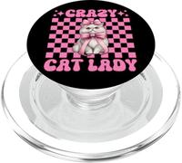 Crazy Cat Lady Chat Perse Fille Chat Maman Rose Coquette Bow PopSockets PopGrip pour MagSafe