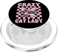 Crazy Cat Lady Chat Perse Fille Chat Maman Rose Coquette Bow PopSockets PopGrip pour MagSafe