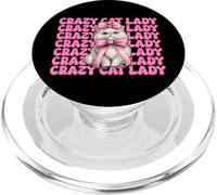 Crazy Cat Lady Chat Perse Fille Chat Maman Rose Coquette Bow PopSockets PopGrip pour MagSafe