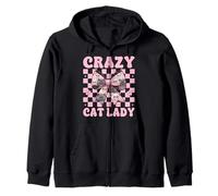 Crazy Cat Lady Chat Perse Fille Chat Maman Rose Coquette Bow Sweat à Capuche