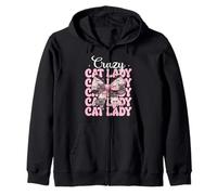 Crazy Cat Lady Chat Perse Fille Chat Maman Rose Coquette Bow Sweat à Capuche