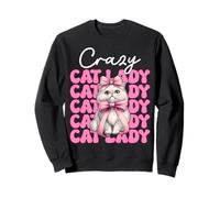 Crazy Cat Lady Chat Perse Fille Chat Maman Rose Coquette Bow Sweatshirt