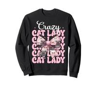 Crazy Cat Lady Chat Perse Fille Chat Maman Rose Coquette Bow Sweatshirt