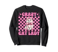 Crazy Cat Lady Chat Perse Fille Chat Maman Rose Coquette Bow Sweatshirt