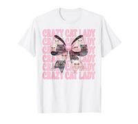 Crazy Cat Lady Chat Perse Fille Chat Maman Rose Coquette Bow T-Shirt
