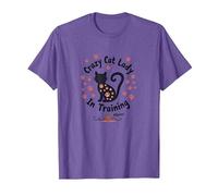 Crazy Cat Lady dans Training Meow T-Shirt, Homme, Violet Chiné, XL