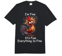 Crazy Chicken I'm Fine It's Fine Everything is Fine Comfort Colors Adult Heavyweight T-Shirt