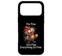 Crazy Chicken I'm Fine It's Fine Everything is Fine Coque pour iPhone 17 Pro Max